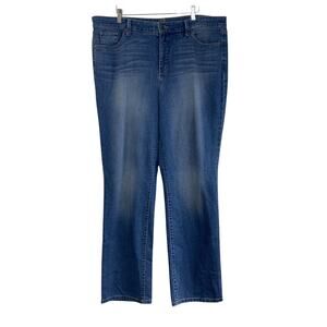 Miracle Jeans Size 16 Dream Straight Leg Denim Medium Wash Fade Stretch Hi Rise